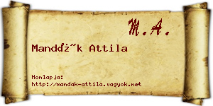 Mandák Attila névjegykártya