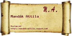 Mandák Attila névjegykártya